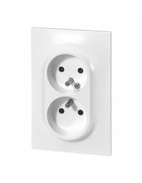 Double prise de courant avec terre Neptune 16A 1 poste blanc LEGRAND 091333