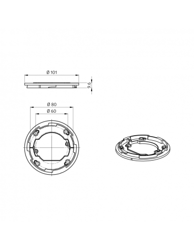 Accessoire Bague d'adaptation PD2N EN blanc LUXOMAT 93089