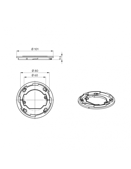 Accessoire Bague d'adaptation PD2N EN blanc LUXOMAT 93089