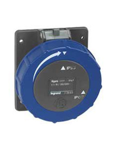Prise socle à entraxes unifiés Hypra 2P+T IP66/67-55 200V à 250V plastique LEGRAND 053046