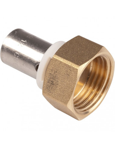 Raccord droit PER à sertir À écrou à portée plate 16-F15X21 PB PBTUB RE216