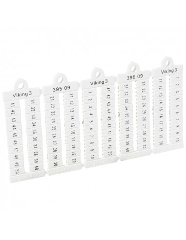 1000 repères à lecture horizontale pour bloc de jonction viking 3 pas 5mm avec chiffres 1 à 50 LEGRAND 039509