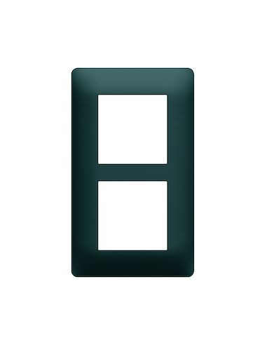 Plaque 2 postes essensya Entraxe 57mm Anthracite HAGER WE526