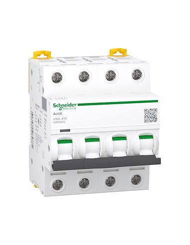 Acti9 iC60L disjoncteur 4 Pôles 16A courbe K SCHNEIDER A9F95416