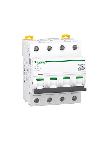 Acti9 iC60L disjoncteur 4 Pôles 16A courbe K SCHNEIDER A9F95416