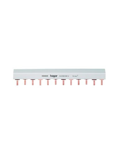 Barre de pontage 3P+N 63A languette 10mm² 24 Modules HAGER KB463C