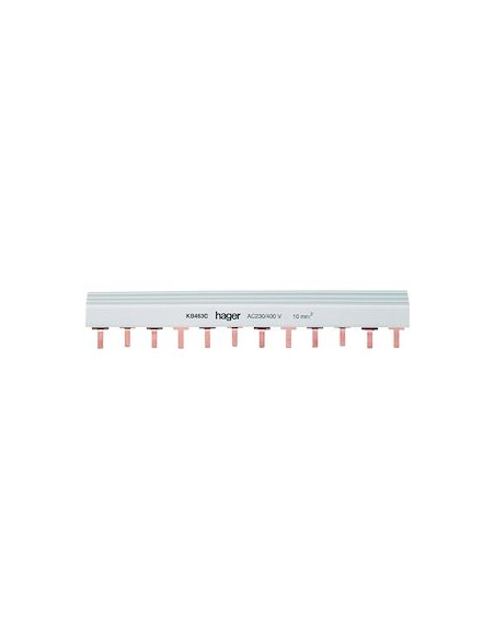 Barre de pontage 3P+N 63A languette 10mm² 24 Modules HAGER KB463C