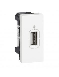 Prise USB 2.0 femelle à visser Mosaic 1 module blanc LEGRAND 078761