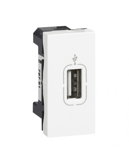 Prise USB 2.0 femelle à visser Mosaic 1 module blanc LEGRAND 078761