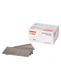 2000 Clous brads T 16 Ga galvanisés pour cloueurs(GF600, DBN600, DBN601, SKN16, NT65A, IM65) MAKITA F-33964