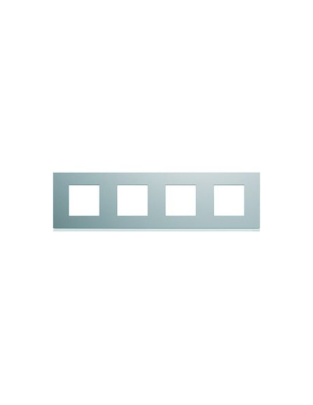 Plaque gallery plastique peint 4 postes horizontale 71mm titane HAGER WXP0114
