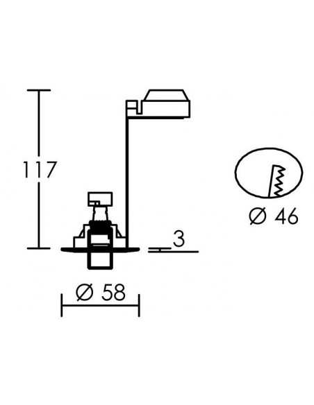 Spot Encastré MINI SAT G4 rond fixe blanc ARIC 4656