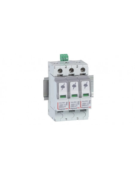 Parafoudre photovoltaïque type2 2 pôles protégés 3 modules Imax 40 kA 1000V LEGRAND 414156