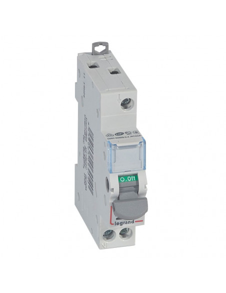 Interrupteur-sectionneur DX³-IS à voyant 1 Pôle 250V~ 20A 1 module LEGRAND 406404