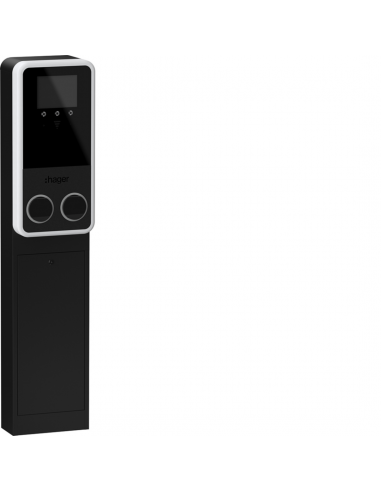 witty park2 Borne totem IP55 IK10 2x22kW T2+TE+OCPP+MID+ECRAN+RFID+Protections HAGER XVG222SQF