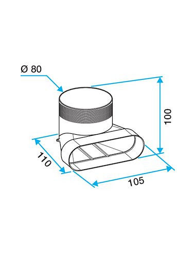 Coude mixte pour bouche D.80 mm...