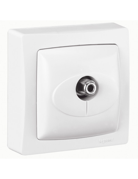 Prise télévision simple type F à visser Appareillage saillie complet blanc LEGRAND 086053