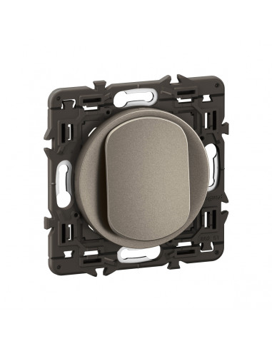 Interrupteur ou va-et-vient Céliane 10AX enjoliveur Titanium et support LEGRAND CY0001