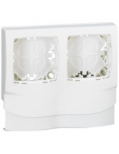 Cadre Appareillage saillie 2 postes pose long moulure DLPlus ép.12,5mm blanc LEGRAND 031414L