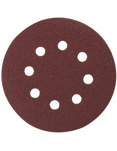 10 Disques abrasifs grain 120 Ø125 mm auto-agrippant 8 trous (bois/métal) MAKITA P-43577