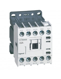 Mini-contacteur de puissance CTX³ 3 pôles 16A avec contact auxiliaire 1NO tension de commande 24V LEGRAND 417061