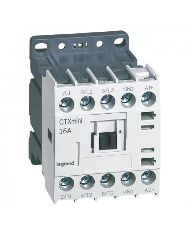 Mini-contacteur de puissance CTX³ 3 pôles 16A avec contact auxiliaire 1NO tension de commande 24V LEGRAND 417061