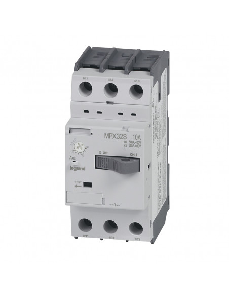 Disjoncteur moteur magnétothermique MPX³32S réglage thermique 6A à 10A pouvoir de coupure 50kA en 415V LEGRAND 417310