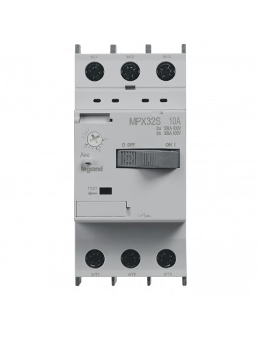 Disjoncteur moteur magnétothermique MPX³32S réglage thermique 6A à 10A pouvoir de coupure 50kA en 415V LEGRAND 417310