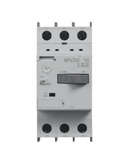 Disjoncteur moteur magnétothermique MPX³32S réglage thermique 6A à 10A pouvoir de coupure 50kA en 415V LEGRAND 417310