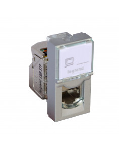 Prise RJ45 catégorie 6A STP à blindage métal Mosaic 1 module alu LEGRAND 079473