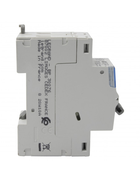 Interrupteur différentiel DX³-ID arrivée haute départ bas à vis 2 Pôles 230V~ 63A type AC 30mA 2 modules LEGRAND 411506