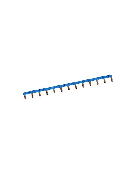 Barre de pontage 1 Pôles 63A languette 10mm² bleu 13 Modules HAGER KB163P HAGER KB163N