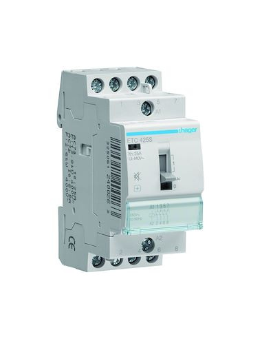 Contacteur Silencieux Jour-Nuit 25A 4F 230V HAGER ETC425S