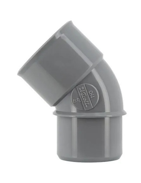 Coude mâle femelle 45° diamètre 40mm NICOLL CH4