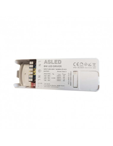DRIVER CTC CHOIX DE PUISSANCE 5/6/7/8W DIMMABLE ASLED DCTC7WS