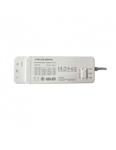 DRIVER SIMPLE COULEUR CHOIX DE PUISSANCE 18/20/22/24W ASLED DRI20WS