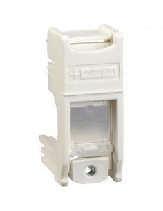 Support multiplus pour RJ45 S-ONE adaptable blanc avec volet  SCHNEIDER VDI9900