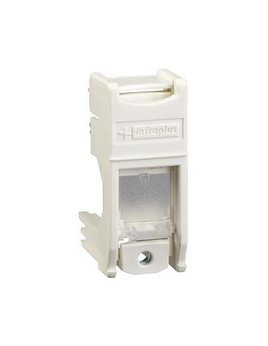 Support multiplus pour RJ45 S-ONE adaptable blanc avec volet  SCHNEIDER VDI9900