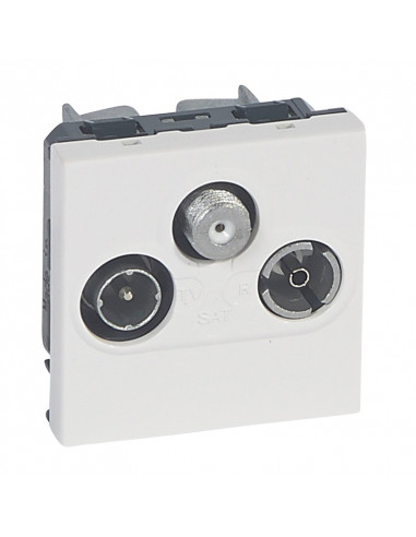 Prise TV-R-SAT Mosaic FM et DAB+ 2 modules alu LEGRAND 079296