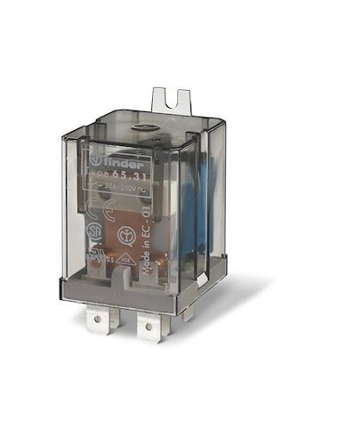 Relais de puissance 1NO 30A 24V DC patte de fixation Faston 250 AgSnO2 FINDER 653190244300