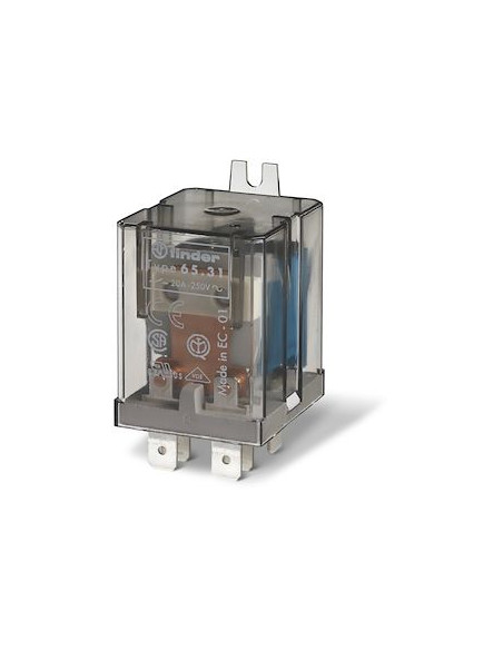 Relais de puissance 1NO 30A 24V DC patte de fixation Faston 250 AgSnO2 FINDER 653190244300