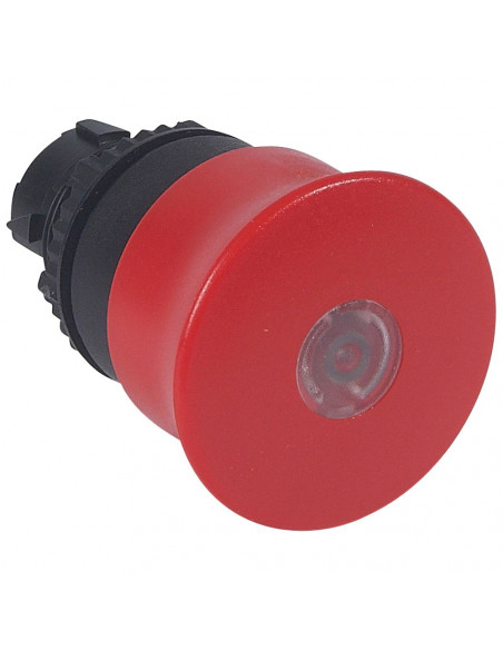 Coup de poing Ø40 pousser-tirer lumineux coupure d'urgence IP69 Osmoz composable - rouge LEGRAND 024080