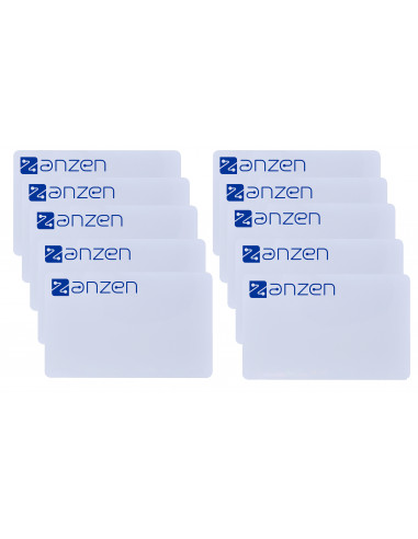 Pack de 10 badges sécurisés OSDP format carte de crédit blancs logotypés AZCARD10 AIPHONE 180003