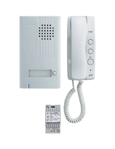 Portier audio 2 fils intégral saillie Façade alu. avec 2ème bouton de commande DA1AS AIPHONE 110357