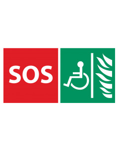 Jeu de 2 stickers (SOS & PMR sur fond vert) pour platine IX EASIX AIPHONE 201027