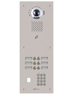 Plat. vidéo enc. 6bp ip/sip,inox,pictos,syn. vocale,b. magn,clav codé,per. vigik IXDVF6LACV AIPHONE 400010 2