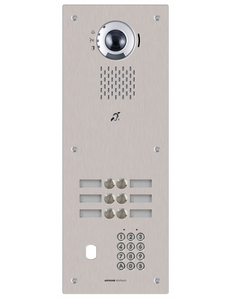 Plat. vidéo enc. 6bp ip/sip,inox,pictos,syn. vocale,b. magn,clav codé,per. vigik IXDVF6LACV AIPHONE 400010