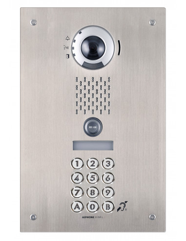 Plat. v. enc. 1bp ip/sip,inox,access,pictos,s. vocale,boucle m clavier codé IXDVFLAC AIPHONE 200944