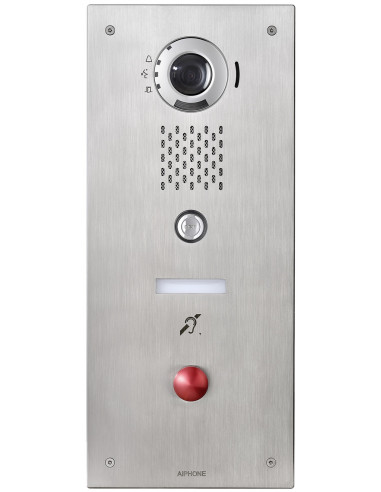 Platine IP 1BP normal + 1 BP d'urgence rouge champignon pour centres de secours IXDVFLBPR AIPHONE 201021