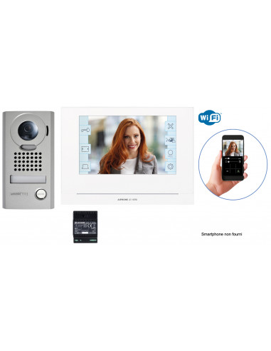Kit vidéo platine saillie avec moniteur écran 7" avec module wifi intégré JOS1VW AIPHONE 130413